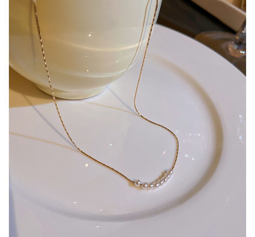 Alloy Faux Pearl Necklace