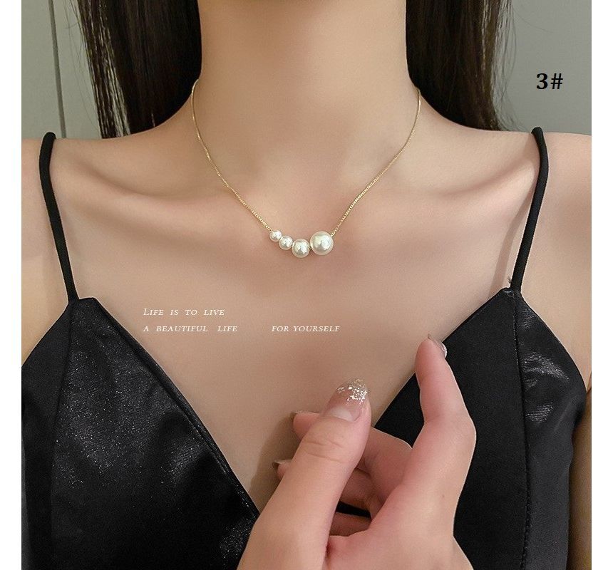 Alloy Faux Pearl Necklace