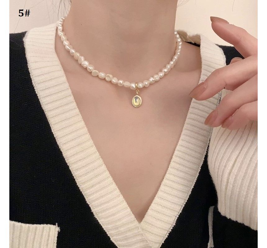 Alloy Faux Pearl Necklace