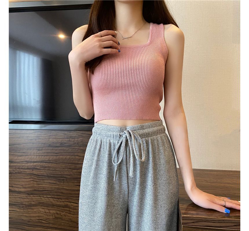 Plain Tank Square Neck Top