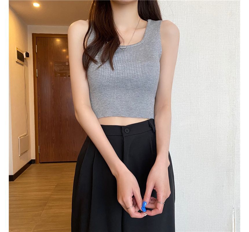 Plain Tank Square Neck Top