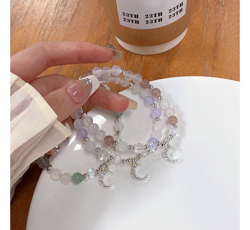 Charm Moon Rhinestone Crystal Faux Bracelet