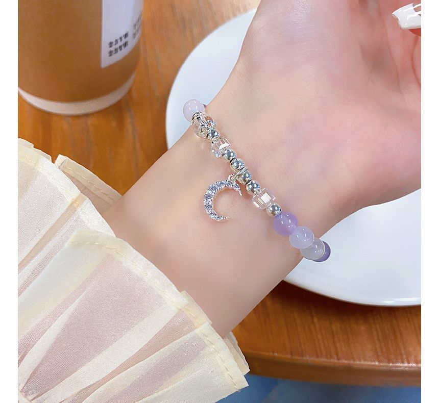 Charm Moon Rhinestone Crystal Faux Bracelet
