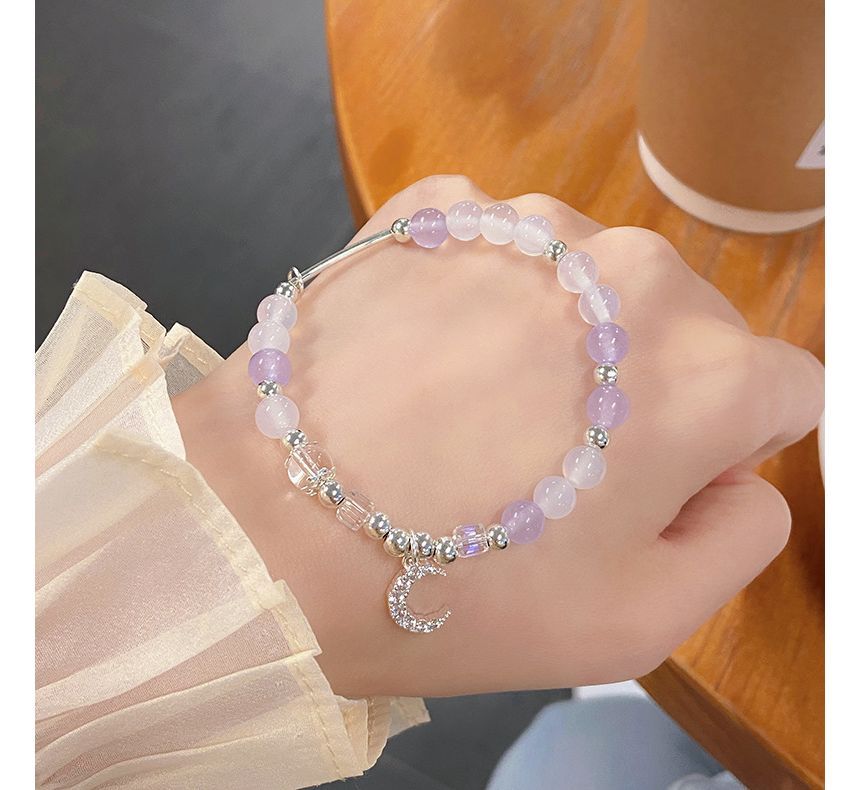 Charm Moon Rhinestone Crystal Faux Bracelet
