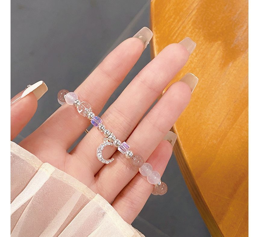 Charm Moon Rhinestone Crystal Faux Bracelet