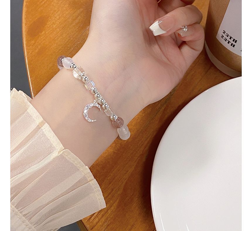 Charm Moon Rhinestone Crystal Faux Bracelet