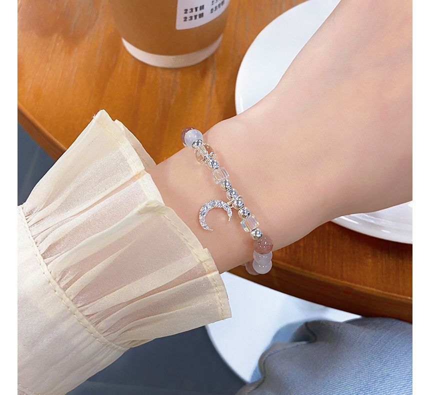 Charm Moon Rhinestone Crystal Faux Bracelet