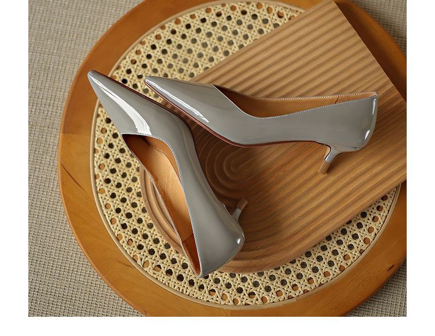 Pumps Kitten Heel Patent Pointed