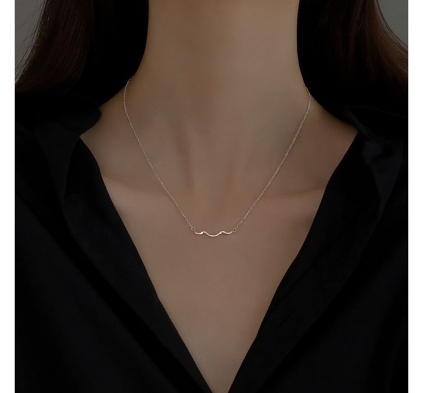 Choker Pendant Wavy Silver Sterling