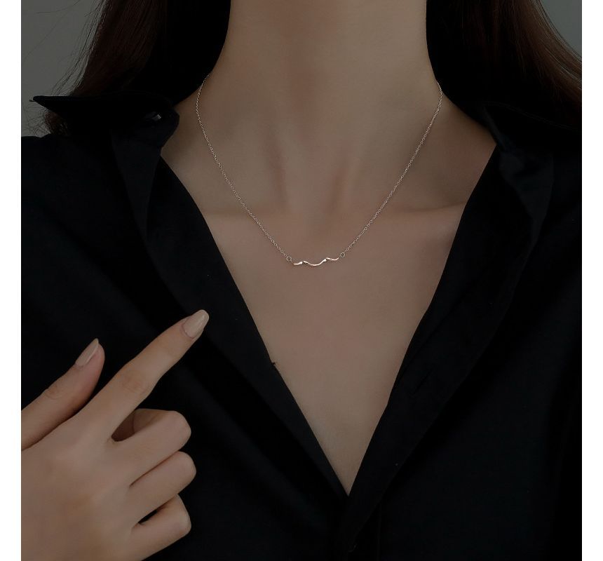 Choker Pendant Wavy Silver Sterling