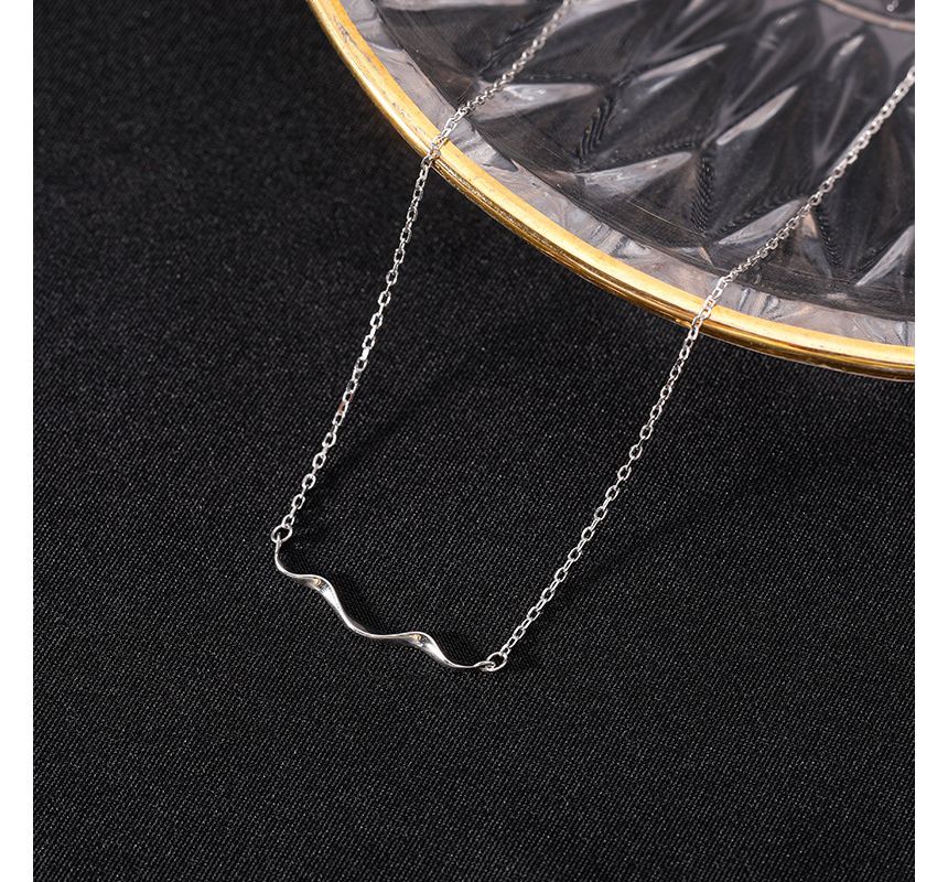 Choker Pendant Wavy Silver Sterling