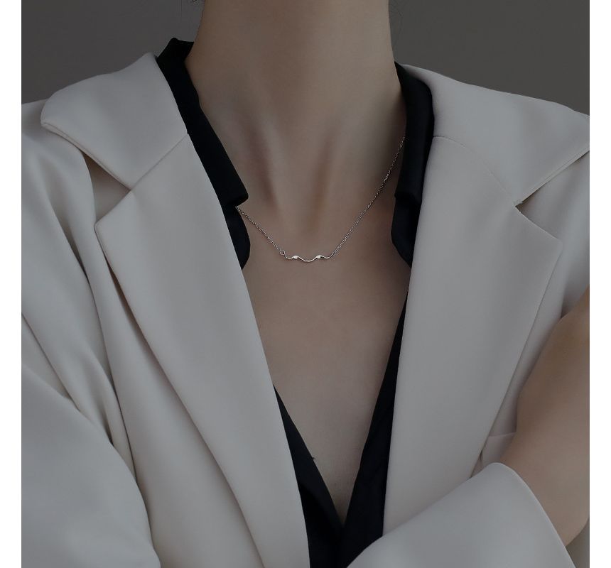 Choker Pendant Wavy Silver Sterling