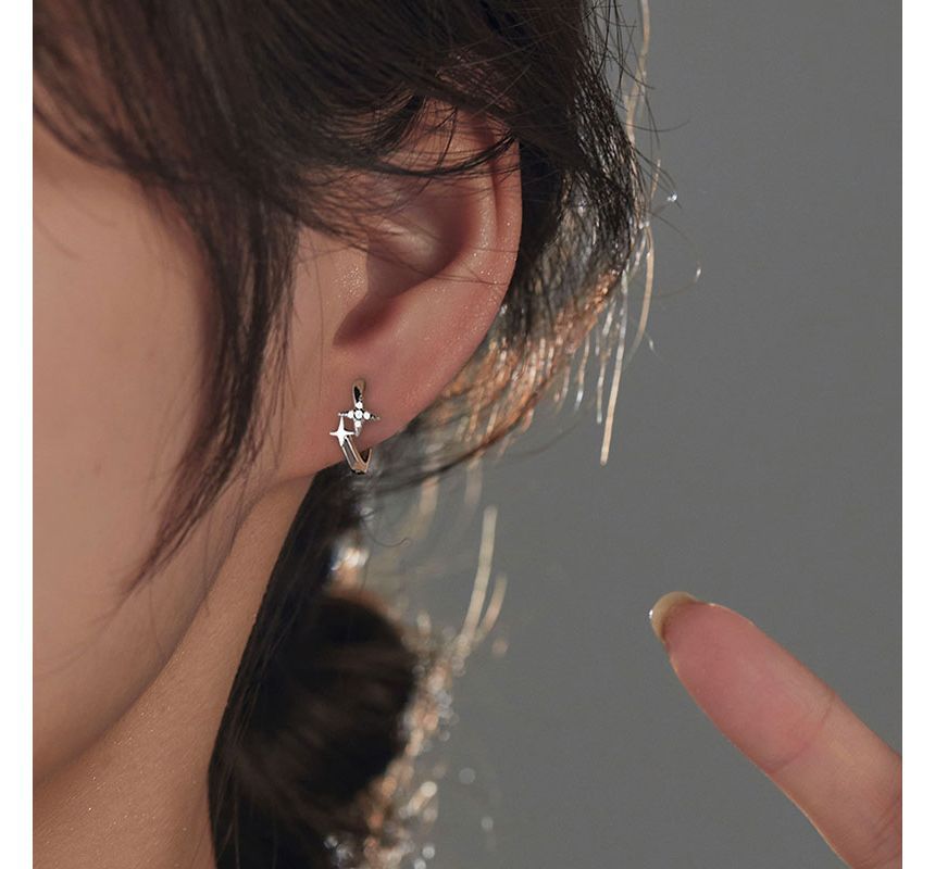 Hoop Sterling Earring Silver Star