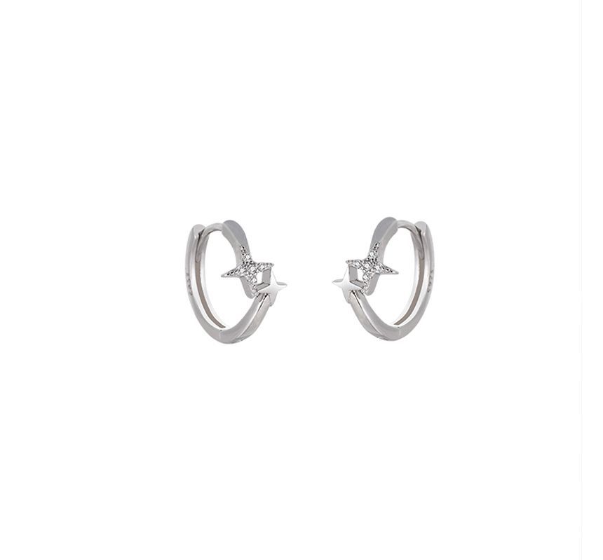 Hoop Sterling Earring Silver Star