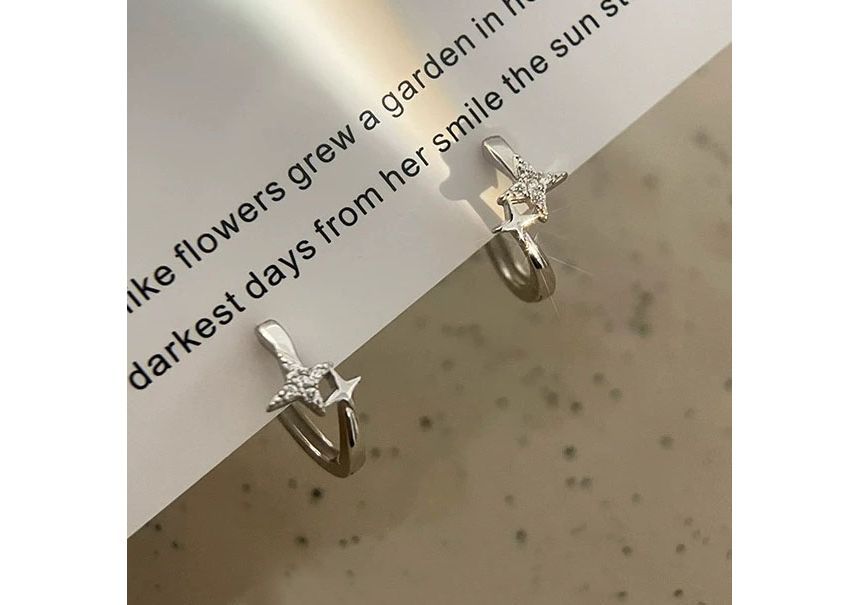 Hoop Sterling Earring Silver Star