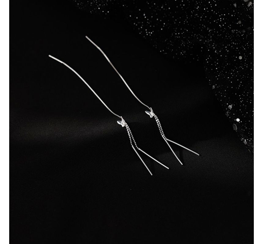 Sterling Earring Silver Butterfly Fringed