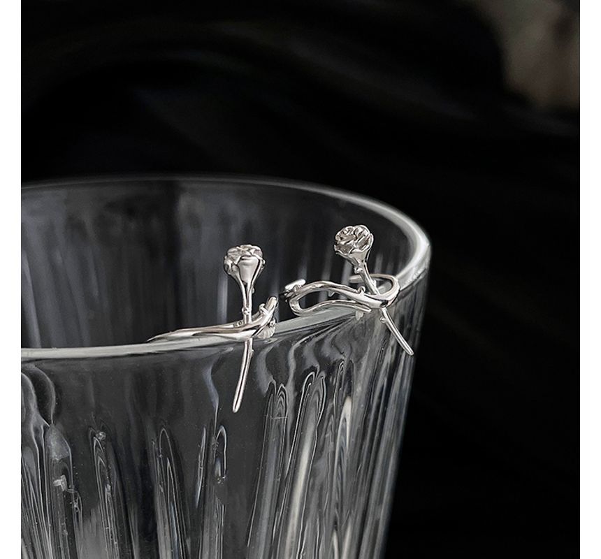 Rose Cuff Sterling Silver Earring