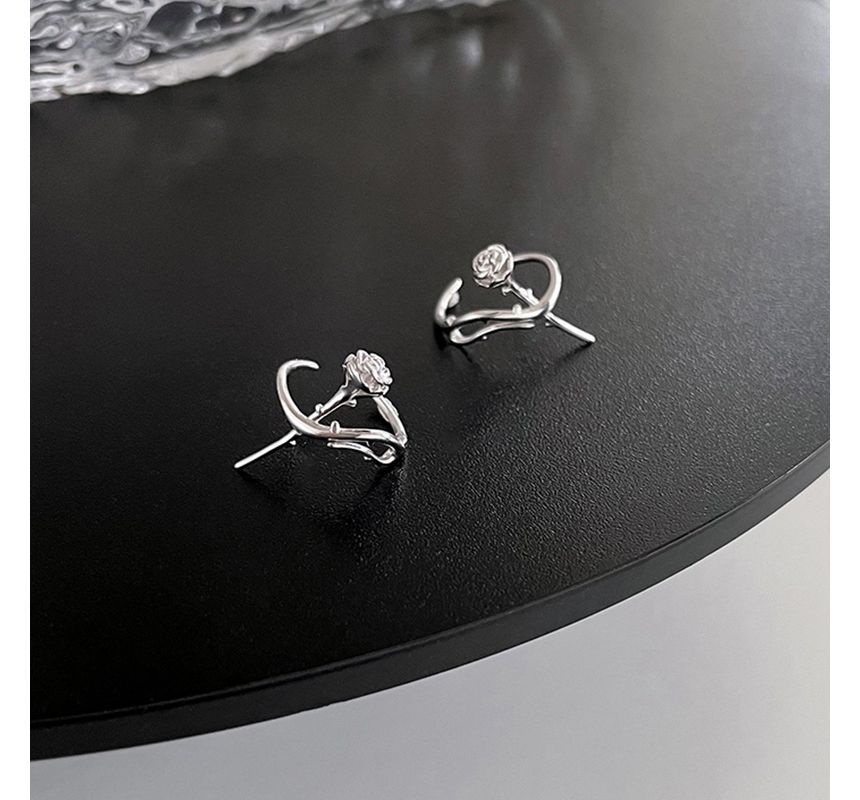 Rose Cuff Sterling Silver Earring