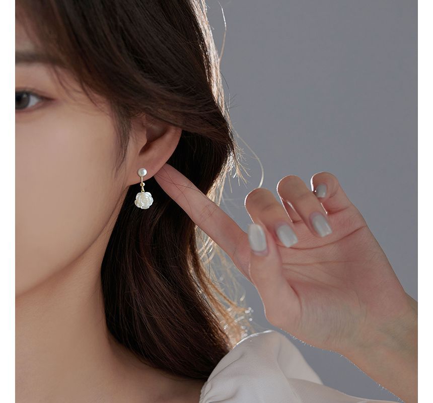 Silver Sterling Earring Dangle Floral