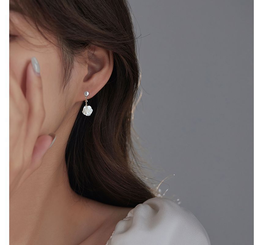 Silver Sterling Earring Dangle Floral