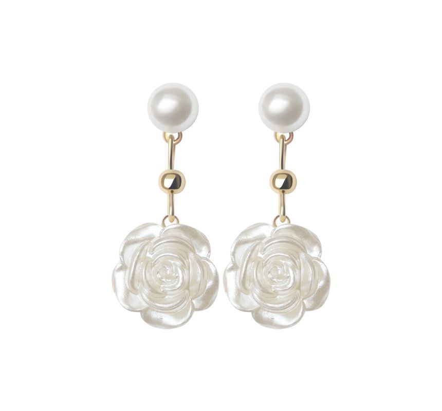 Silver Sterling Earring Dangle Floral