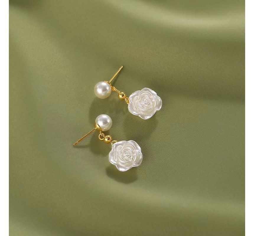 Silver Sterling Earring Dangle Floral
