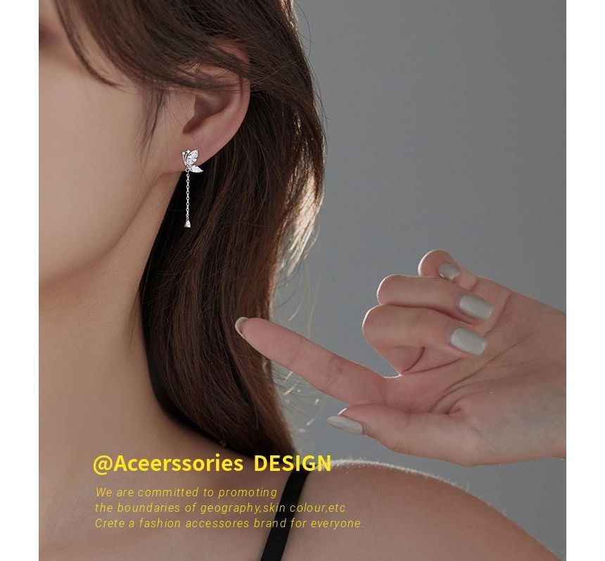 Sterling Silver Dangle Earring Butterfly