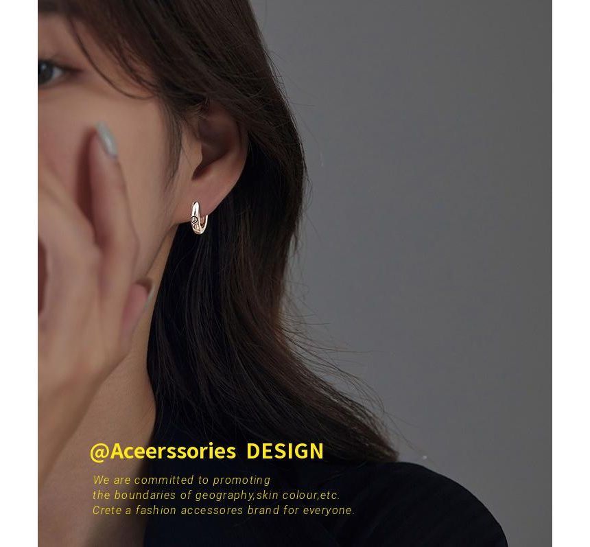 Hoop Silver Smiley Sterling Earring