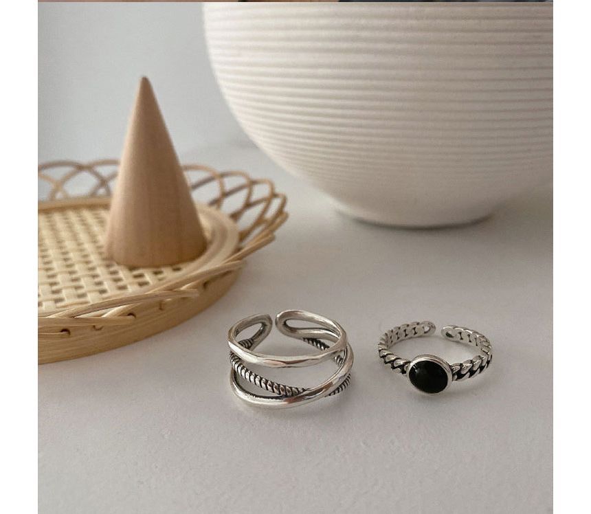 Rhinestone Alloy Open Ring / Layered Alloy Open Ring