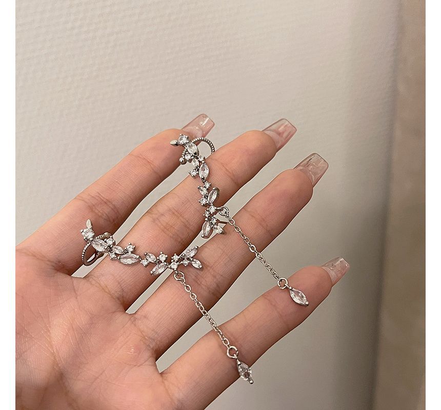 Rhinestone with Earring Cuff Ear Drop