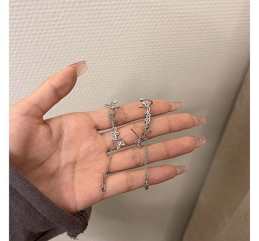 Rhinestone with Earring Cuff Ear Drop