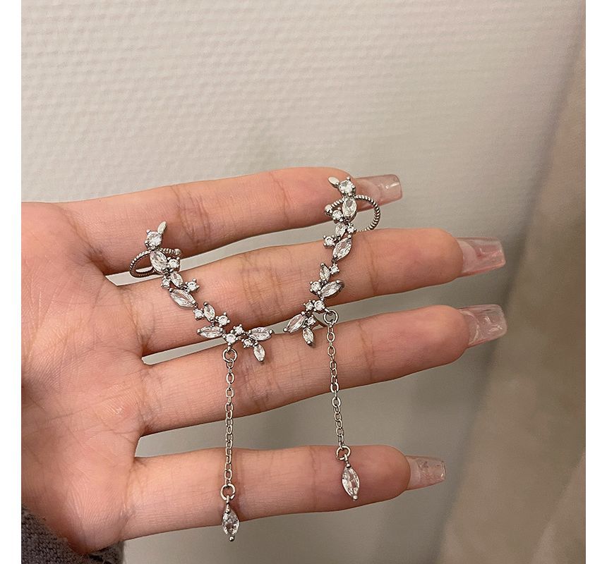 Rhinestone with Earring Cuff Ear Drop