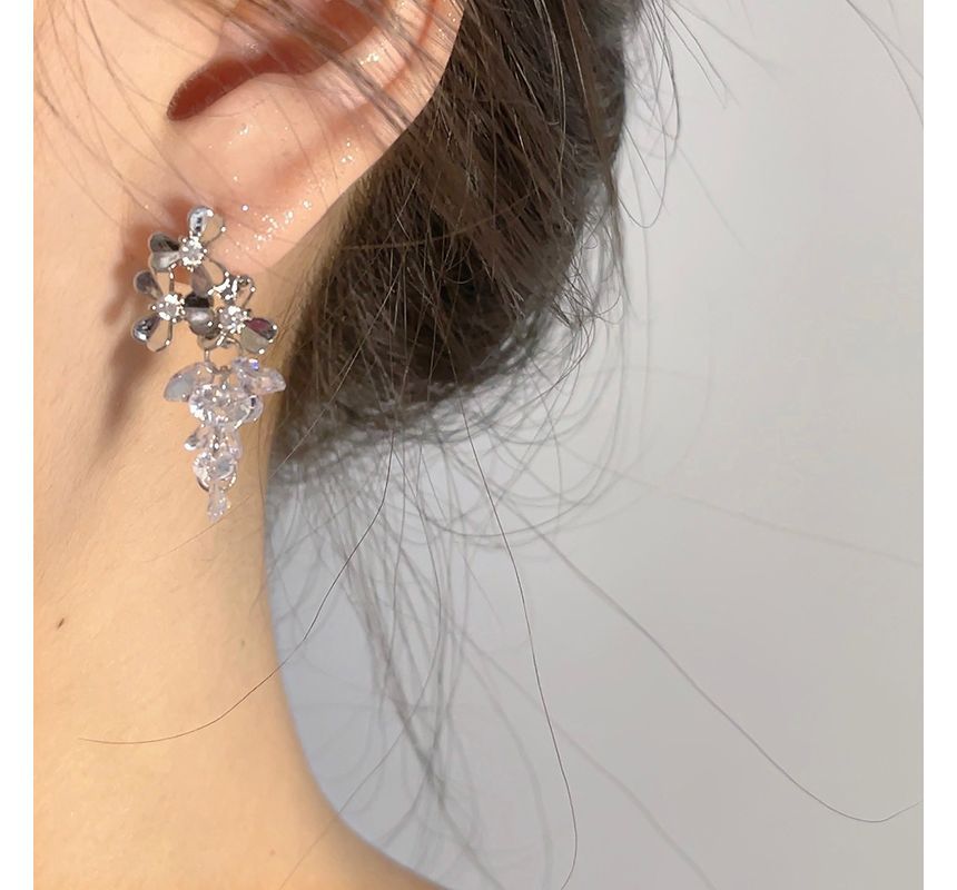 Earring Alloy Dangle Crystal Faux Grapes