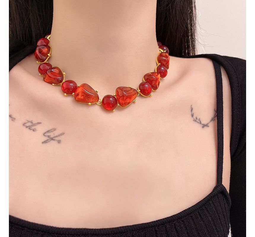 Choker Alloy Crystal Faux