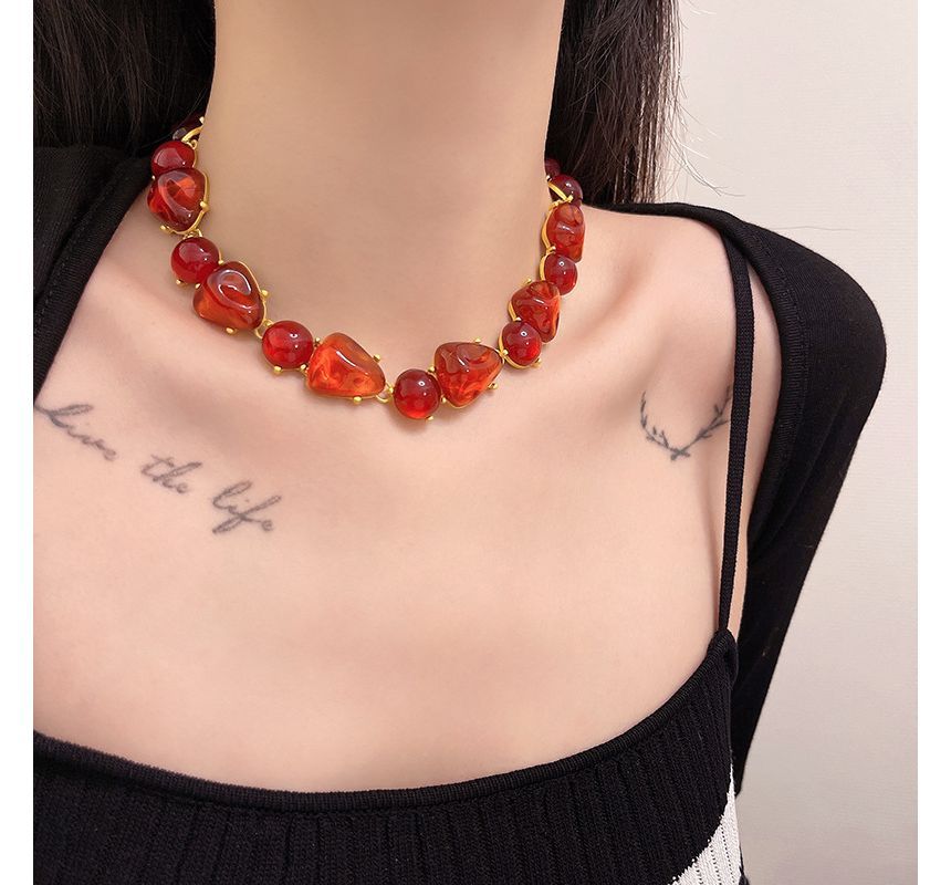 Choker Alloy Crystal Faux