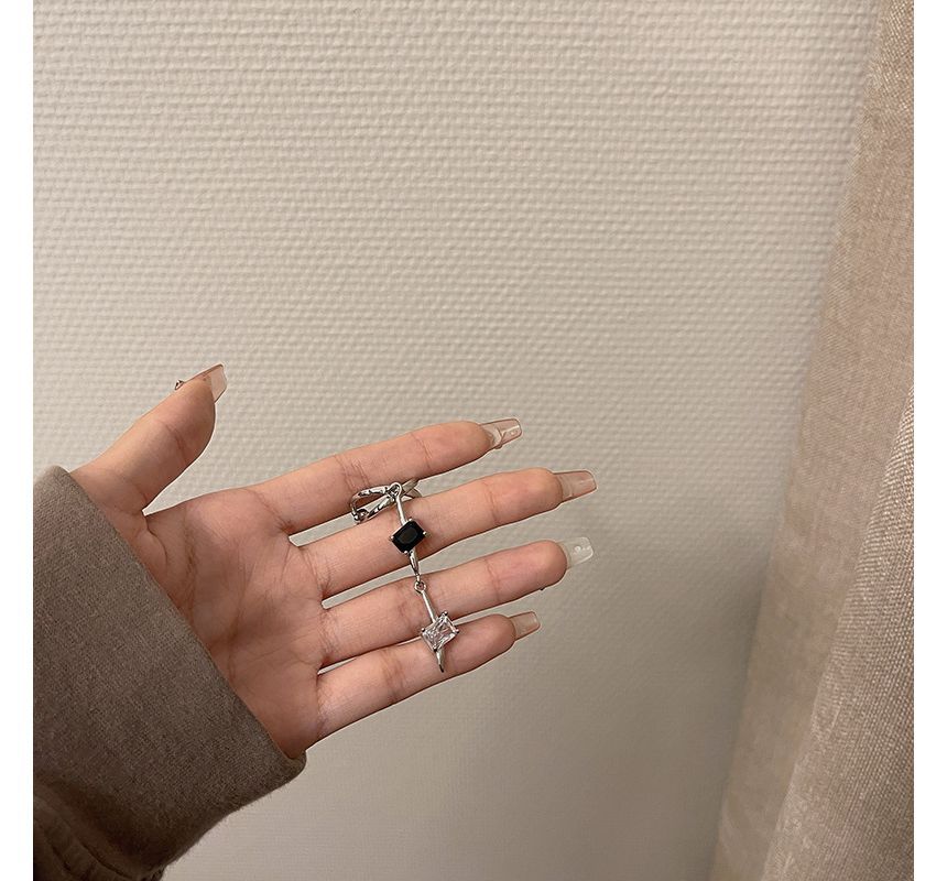 Star Rhinestone Cuff Dangle Alloy Earring