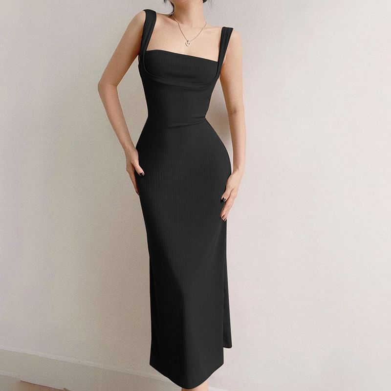 Maxi Backless Spaghetti Strap Bodycon Dress