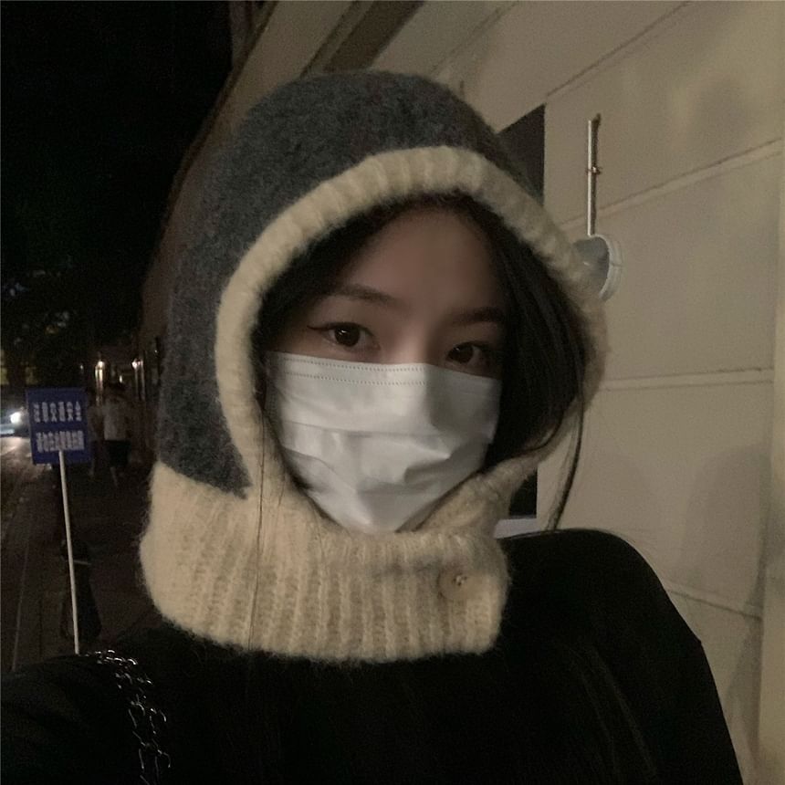Knit Contrast Balaclava Trim