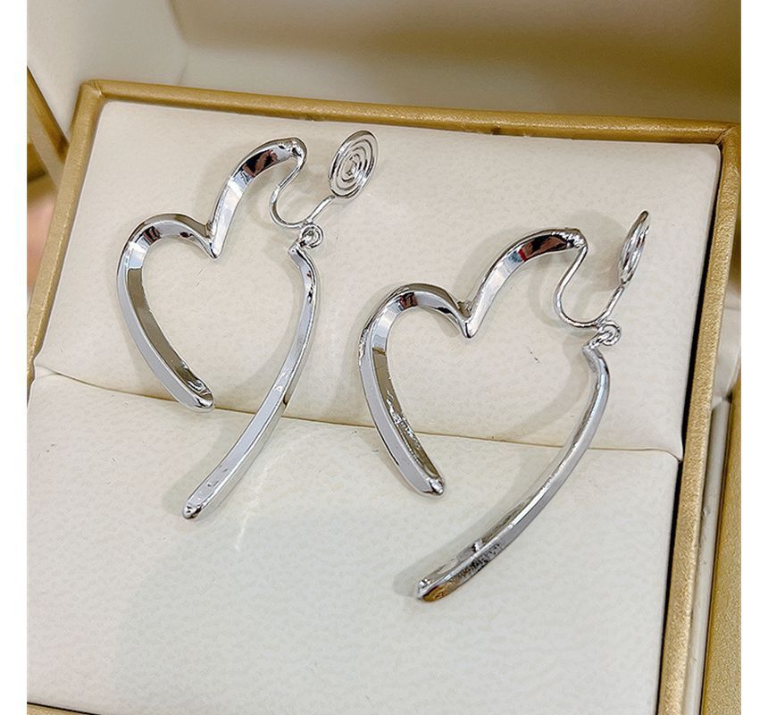 Heart Earring Alloy Through