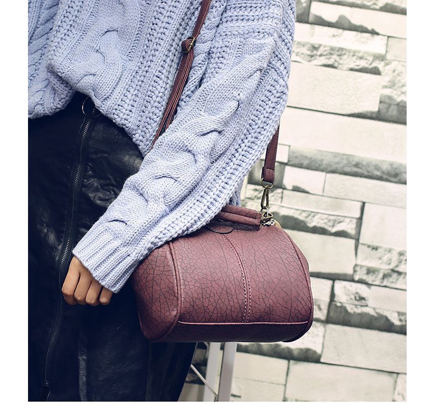 Kiss Bag Top Handle Crossbody Plain Lock