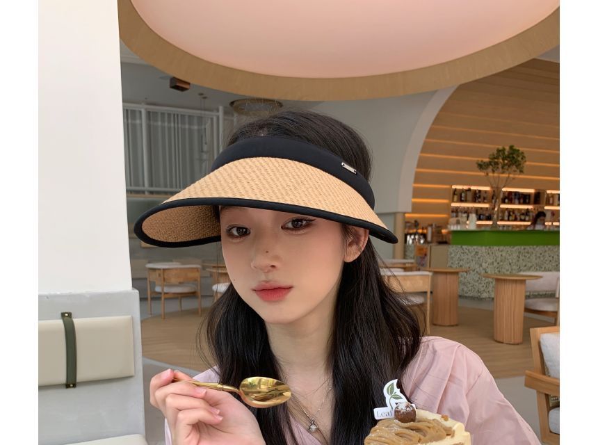 Visor Straw Sun Trim Contrast