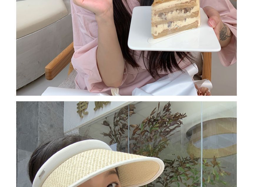 Visor Straw Sun Trim Contrast