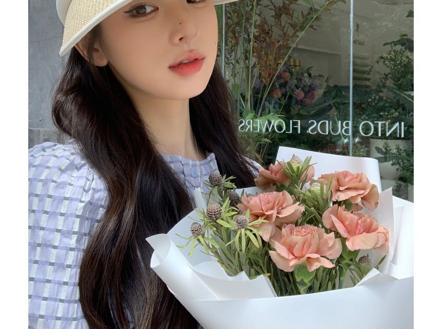 Visor Straw Sun Trim Contrast