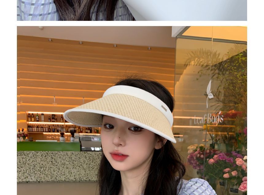 Visor Straw Sun Trim Contrast