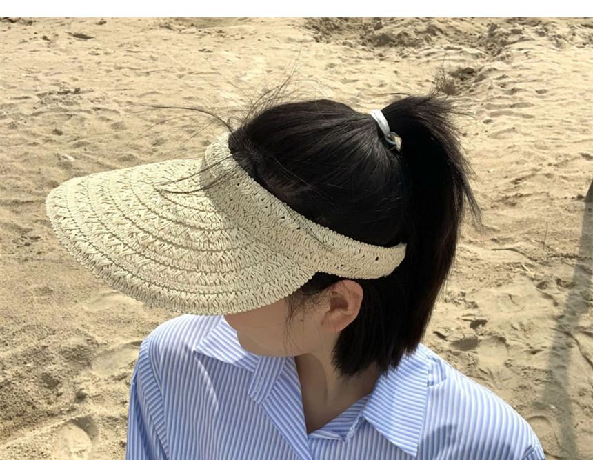 Plain Straw Visor Sun