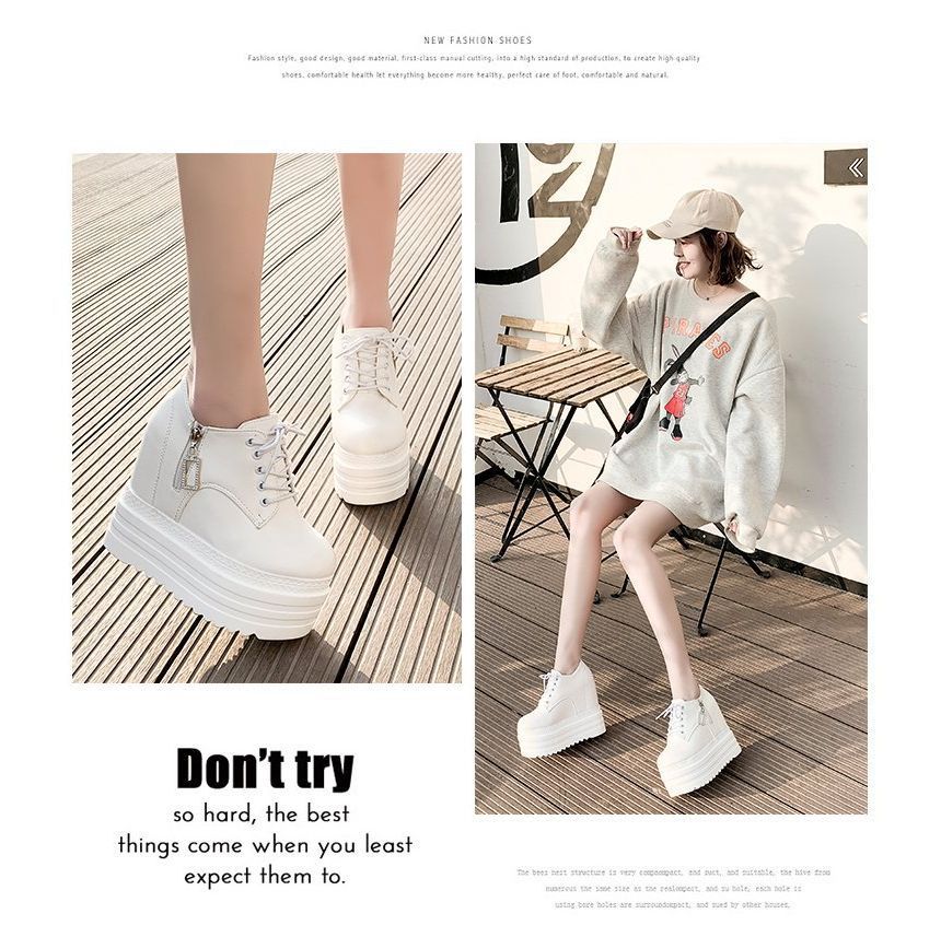 Ups Lace Hidden Wedge Platform