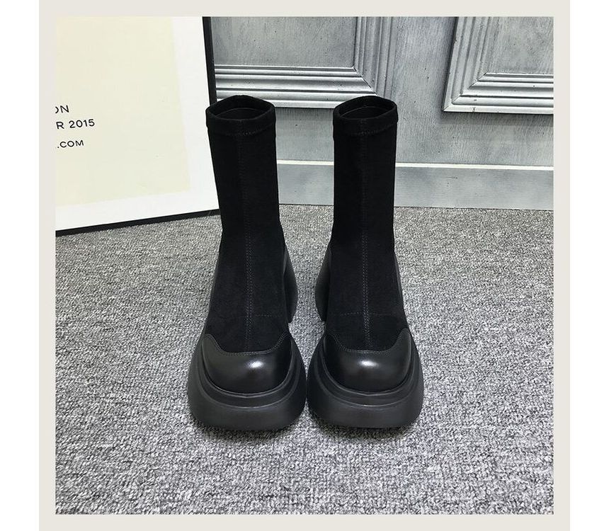 Short Boots Heel Block Platform