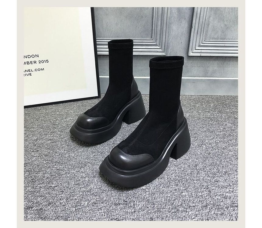 Short Boots Heel Block Platform