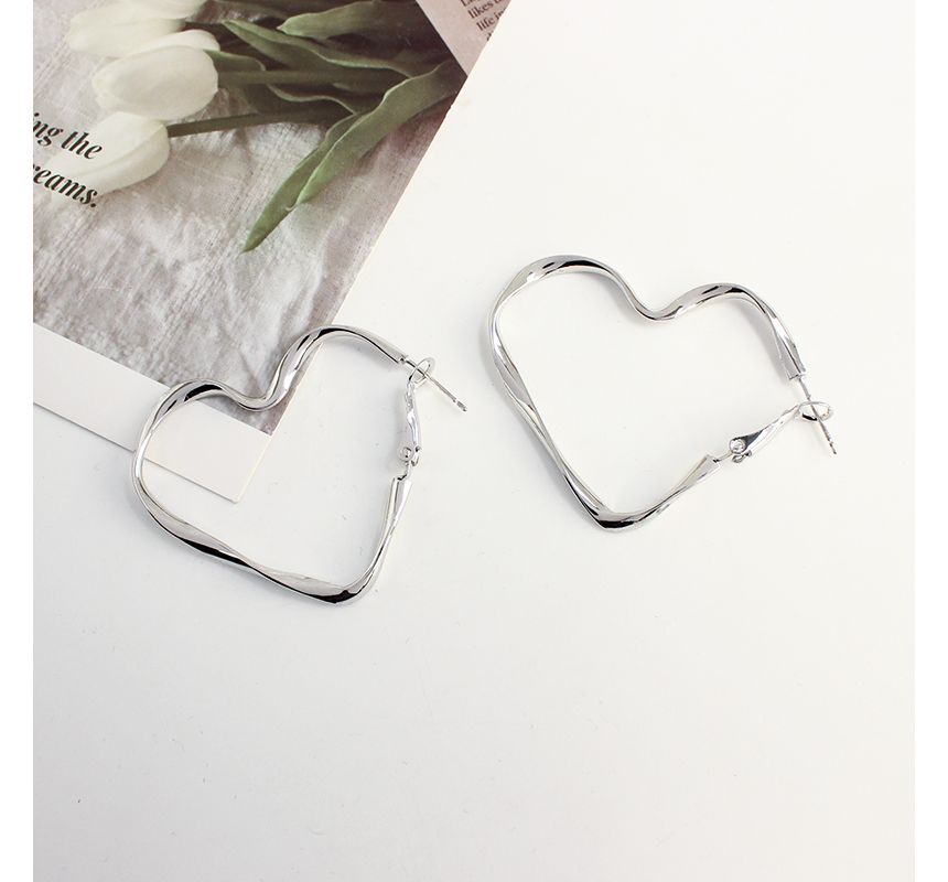 Earring Clip-On / Heart Hoop