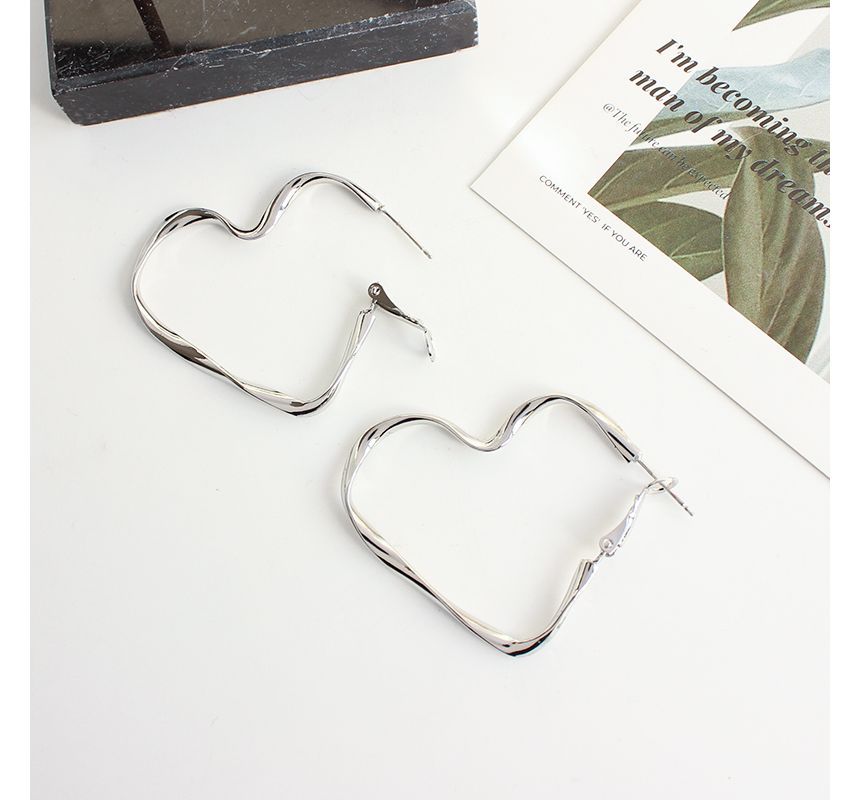 Earring Clip-On / Heart Hoop